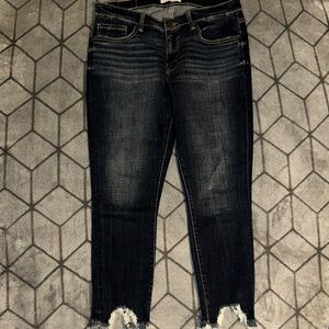 Blue Cropped Ankle Jeans with Classic Styling